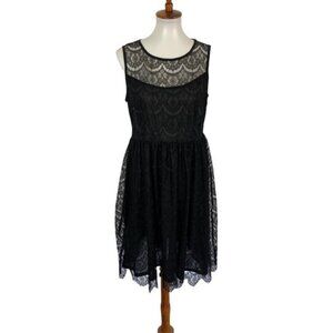 Acevog Lace Dress‎ Large Black Sleeveless Gothic Vintage Party Cocktail